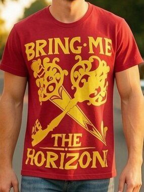 MEN'S VINTAGE TULTEX x BRING ME TO THE HORIZON SHIRT MENS SIZE MEDIUM BAND TEE